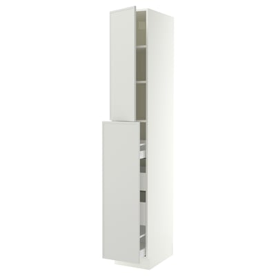 SEKTION / MAXIMERA Hc w p-o func 4drw/1dr/2shlv, white/Aspudden light gray, 15x24x90 "