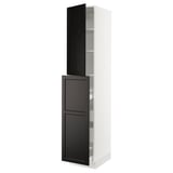 SEKTION / MAXIMERA Hc w p-o func 4drw/1dr/2shlv, white/Lerhyttan black stained, 18x24x90 "