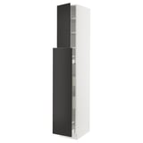 SEKTION / MAXIMERA Hc w p-o func 4drw/1dr/2shlv, white/Nickebo matt anthracite, 15x24x90 "