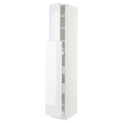 SEKTION / MAXIMERA Hc w p-o func 4drw/1dr/2shlv, white/Ringhult white, 15x24x90 "