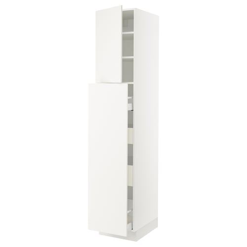 White SEKTION kitchen cabinet with adjustable shelves.