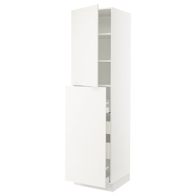 SEKTION / MAXIMERA Hc w p-o func 4drw/1dr/2shlv, white/Veddinge white, 24x24x90 "