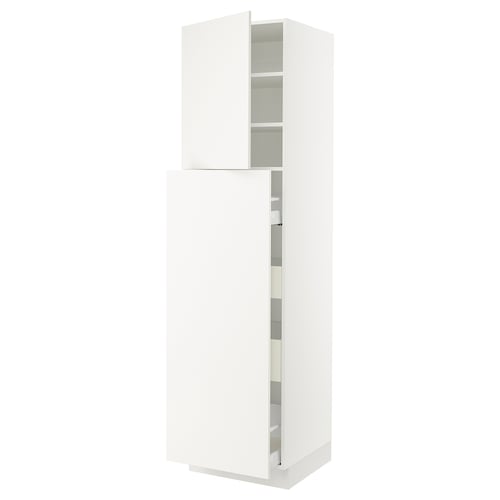 SEKTION white kitchen cabinet with smooth design, featuring adjustable shelves and door with dampers.