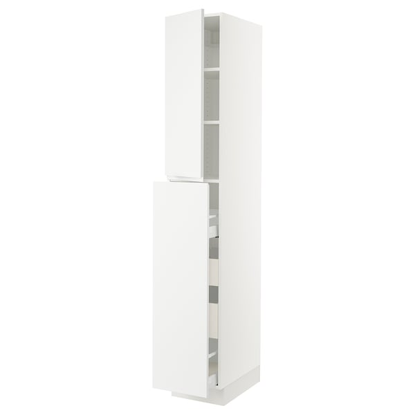 SEKTION / MAXIMERA Hc w p-o func 4drw/1dr/2shlv, white/Voxtorp matt white, 15x24x90 "