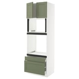 SEKTION / MAXIMERA Hi cab f oven/micro w 2 drwrs/2 drs, white/Axstad gray-green, 30x24x90 "
