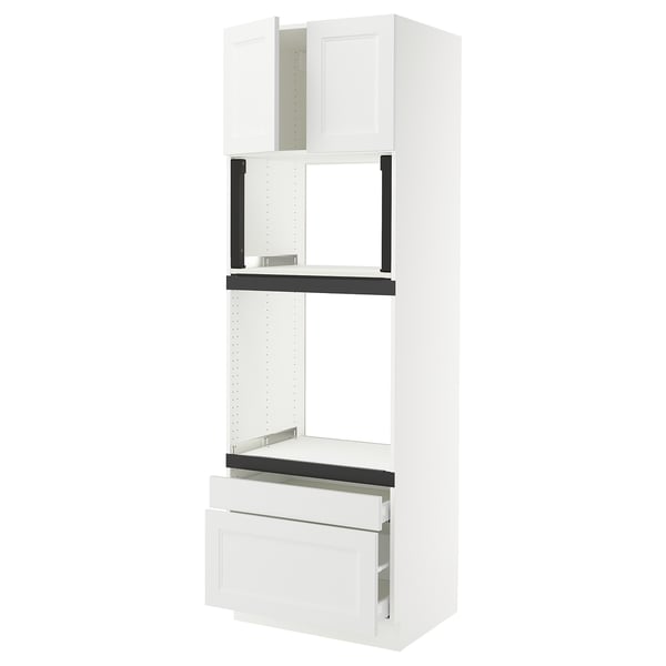 SEKTION / MAXIMERA Hi cab f oven/micro w 2 drwrs/2 drs, white/Axstad matt white, 30x24x90 "