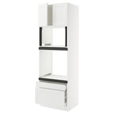 SEKTION / MAXIMERA Hi cab f oven/micro w 2 drwrs/2 drs, white/Axstad matt white, 30x24x90 "