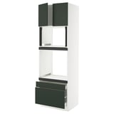 SEKTION / MAXIMERA Hi cab f oven/micro w 2 drwrs/2 drs, white/Havstorp deep green, 30x24x90 "