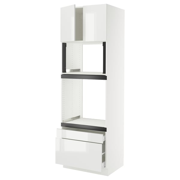 SEKTION / MAXIMERA Hi cab f oven/micro w 2 drwrs/2 drs, white/Ringhult white, 30x24x90 "