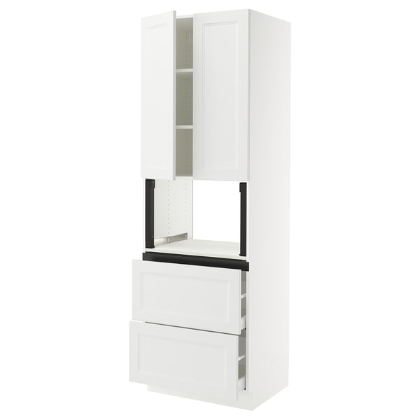SEKTION / MAXIMERA Hi cb f micro w 2 drawers/2 doors, white/Axstad matt white, 30x24x90 "