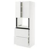 SEKTION / MAXIMERA Hi cb f micro w 2 drawers/2 doors, white/Axstad matt white, 30x24x80 "