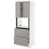 SEKTION / MAXIMERA Hi cb f micro w 2 drawers/2 doors, white/Bodbyn gray, 30x24x80 "