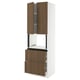 SEKTION / MAXIMERA Hi cb f micro w 2 drawers/2 doors, white/Tistorp brown walnut effect, 30x24x90 "