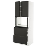 SEKTION / MAXIMERA Hi cb f micro w 2 drawers/2 doors, white/Upplöv matt anthracite, 30x24x80 "