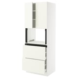 SEKTION / MAXIMERA Hi cb f micro w 2 drawers/2 doors, white/Vallstena white, 30x24x80 "