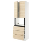 SEKTION / MAXIMERA Hi cb f micro w 3 drawers/2 doors, white/Askersund light ash effect, 30x24x90 "
