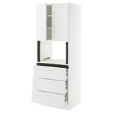 SEKTION / MAXIMERA Hi cb f micro w 3 drawers/2 doors, white/Axstad matt white, 30x24x80 "