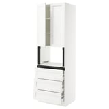 SEKTION / MAXIMERA Hi cb f micro w 3 drawers/2 doors, white Enköping/white wood effect, 30x24x90 "