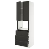 SEKTION / MAXIMERA Hi cb f micro w 3 drawers/2 doors, white/Upplöv matt anthracite, 30x24x90 "