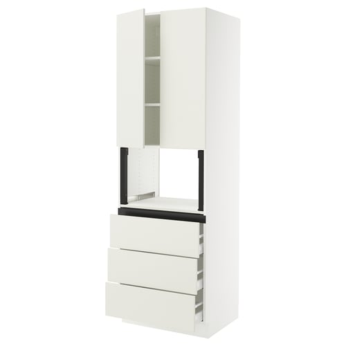 White SEKTION kitchen unit with doors and drawers.