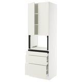 SEKTION / MAXIMERA Hi cb f micro w 3 drawers/2 doors, white/Veddinge white, 30x24x90 "