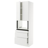 SEKTION / MAXIMERA Hi cb f micro w 3 drawers/2 doors, white/Voxtorp matt white, 30x24x90 "