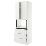 SEKTION / MAXIMERA Hi cb f micro w 3 drawers/2 doors, white/Voxtorp matt white, 30x24x90 "