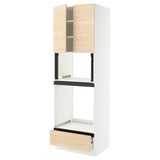 SEKTION / MAXIMERA Hi cb f oven/micro w drawer/2 doors, white/Askersund light ash effect, 30x24x90 "