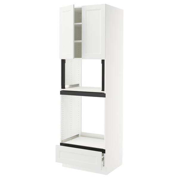 SEKTION / MAXIMERA Hi cb f oven/micro w drawer/2 doors, white/Axstad matt white, 30x24x90 "