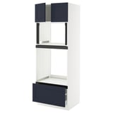SEKTION / MAXIMERA Hi cb f oven/micro w drawer/2 doors, white Axstad/matte blue, 30x24x80 "