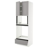 SEKTION / MAXIMERA Hi cb f oven/micro w drawer/2 doors, white/Bodbyn gray, 30x24x90 "