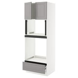 SEKTION / MAXIMERA Hi cb f oven/micro w drawer/2 doors, white/Bodbyn gray, 30x24x80 "