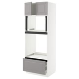 SEKTION / MAXIMERA Hi cb f oven/micro w drawer/2 doors, white/Bodbyn gray, 30x24x80 "