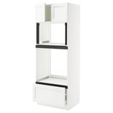 SEKTION / MAXIMERA Hi cb f oven/micro w drawer/2 doors, white Enköping/white wood effect, 30x24x80 "