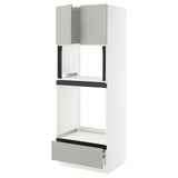 SEKTION / MAXIMERA Hi cb f oven/micro w drawer/2 doors, white/Havstorp light gray, 30x24x80 "