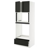 SEKTION / MAXIMERA Hi cb f oven/micro w drawer/2 doors, white/Lerhyttan black stained, 30x24x80 "