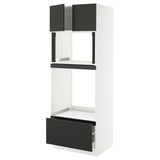 SEKTION / MAXIMERA Hi cb f oven/micro w drawer/2 doors, white/Nickebo matt anthracite, 30x24x80 "