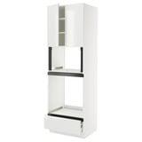 SEKTION / MAXIMERA Hi cb f oven/micro w drawer/2 doors, white/Ringhult white, 30x24x90 "