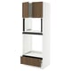 SEKTION / MAXIMERA Hi cb f oven/micro w drawer/2 doors, white/Tistorp brown walnut effect, 30x24x80 "