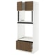 SEKTION / MAXIMERA Hi cb f oven/micro w drawer/2 doors, white/Tistorp brown walnut effect, 30x24x80 "