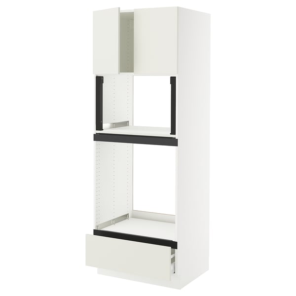 SEKTION / MAXIMERA Hi cb f oven/micro w drawer/2 doors, white/Veddinge white, 30x24x80 "