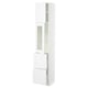 SEKTION / MAXIMERA Hi cb w glass dr/2 drawers/1 door, white/Axstad matt white, 15x15x80 "