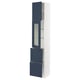 SEKTION / MAXIMERA Hi cb w glass dr/2 drawers/1 door, white Axstad/matte blue, 15x15x80 "