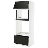 SEKTION / MAXIMERA High cab f mic/ov+drw/dr w push-op, white/Lerhyttan black stained, 30x24x80 "
