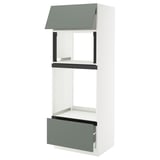 SEKTION / MAXIMERA High cab f mic/ov+drw/dr w push-op, white/Nickebo matt grey-green, 30x24x80 "