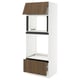 SEKTION / MAXIMERA High cab f mic/ov+drw/dr w push-op, white/Tistorp brown walnut effect, 30x24x80 "
