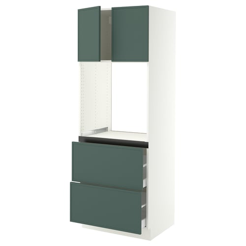 SEKTION / MAXIMERA High cab f oven+2 drawers/2 doors, white/Aspudden dark gray-green, 30x24x80 "