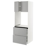 SEKTION / MAXIMERA High cab f oven+2 drawers/2 doors, white/Bodbyn gray, 30x24x80 "