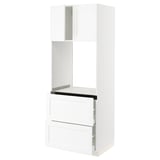SEKTION / MAXIMERA High cab f oven+2 drawers/2 doors, white Enköping/white wood effect, 30x24x80 "