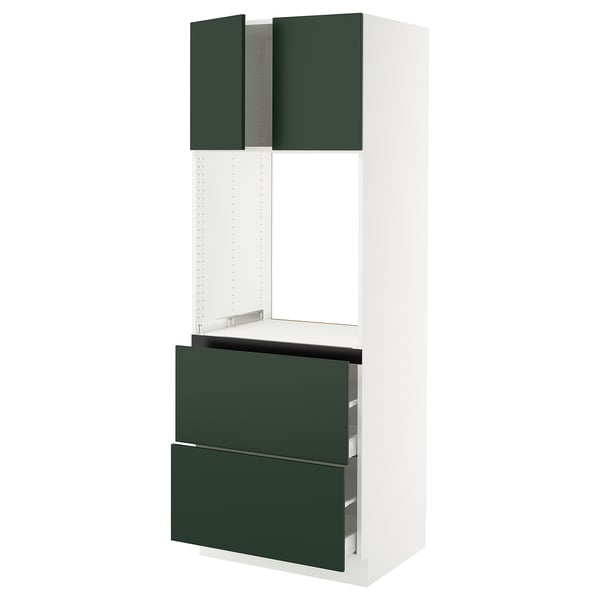 SEKTION / MAXIMERA High cab f oven+2 drawers/2 doors, white/Havstorp deep green, 30x24x80 "